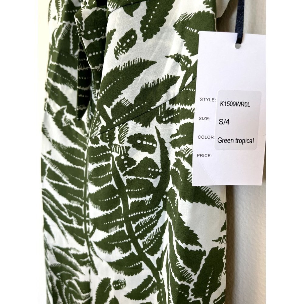 NWT Unique Vintage Green Tropical Print Halter Jumpsuit 4 - Picture 15 of 16